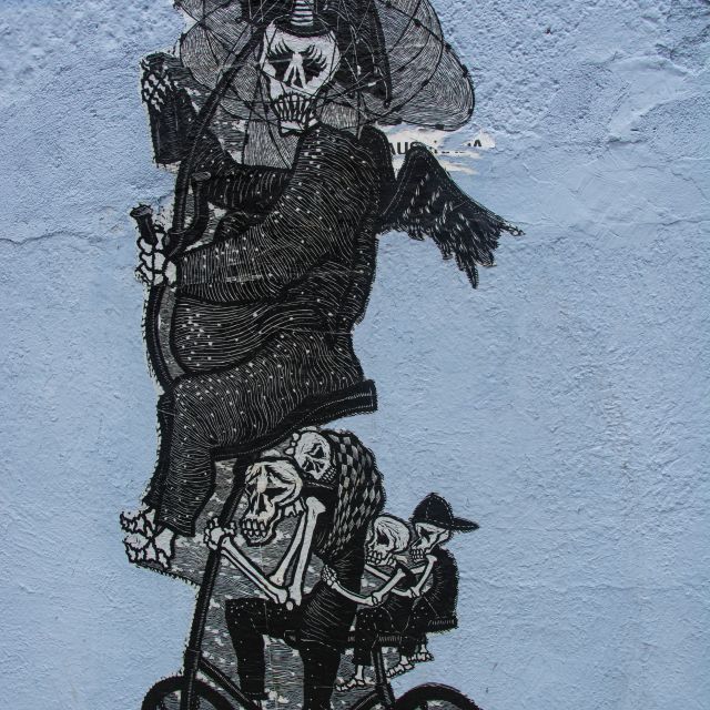 Street Art mit Skeletten.