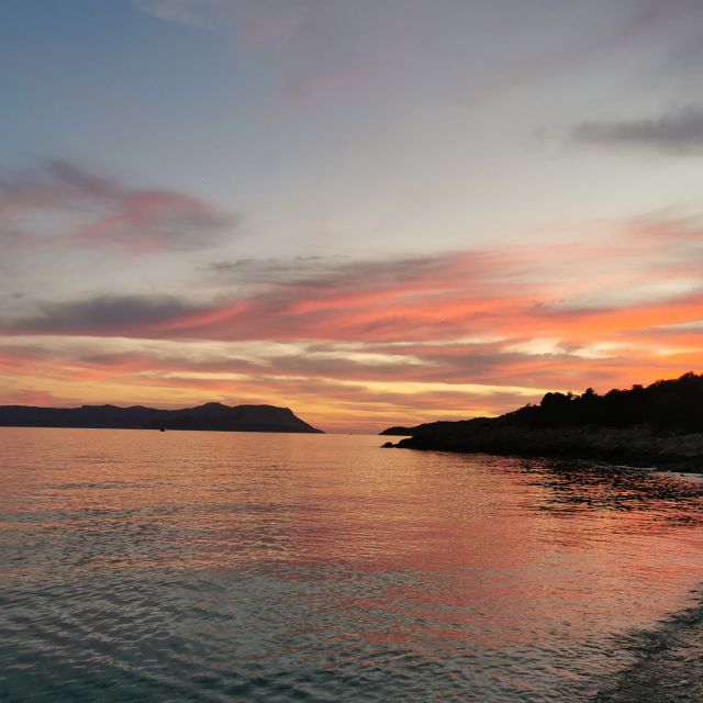 Sonnenuntergang in Kaş am Mittelmeer.