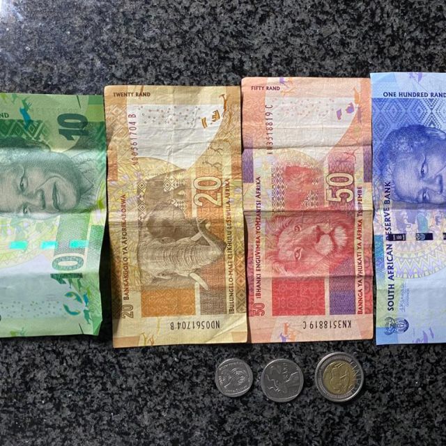 Foto der Geldscheine in Südafrika